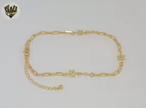 (1-0244) Gold Laminate - 3mm Paper Clip Anklet - 10” - BGF