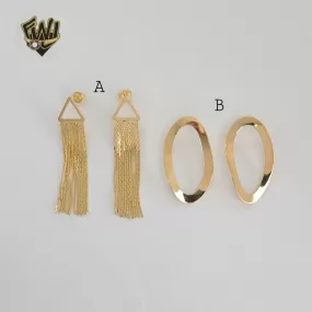 (1-1209-2) Gold Laminate - Long Stud Earrings - BGF