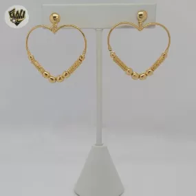 (1-1218-7) Gold Laminate - Heart Stud Earrings - BGF