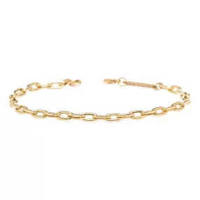 14k Gold Medium Square Oval Link Chain Anklet