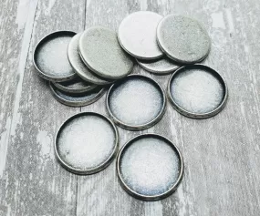 16mm Oxidized Silver Setting Bezel Trays (12) - L1045