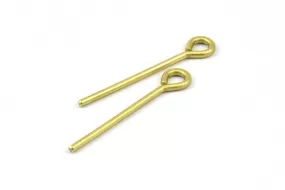 35mm Eye Pin, 25 Raw Brass Eye Pins, Findings (35x1.5mm) BS 2281