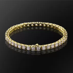 4mm CZ Diamond Tennis Bracelet for Men in 14K Gold KRKC