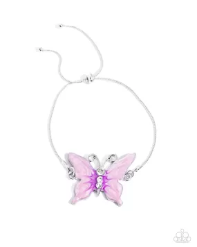 Aerial Adornment Purple Butterfly Bracelet - Paparazzi Accessories