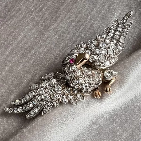 Antique Diamond Eagle Pin