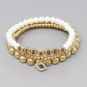 BLESSED Beaded Bracelet Set