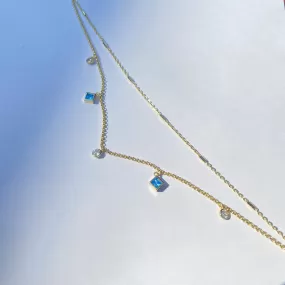 Blue Bezel Anklet