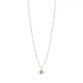 Classic Gigi White Eye Necklace, Rose Gold, 16.5"