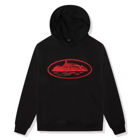 Corteiz Alcatraz V2 Black Red Hoodie