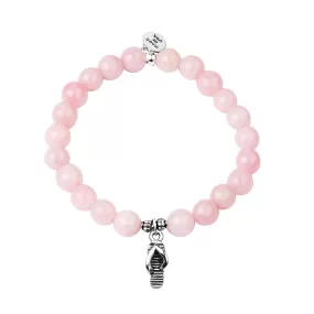 Flip Flop | Stone Beaded Charm Bracelet | Rose Quartz - Love