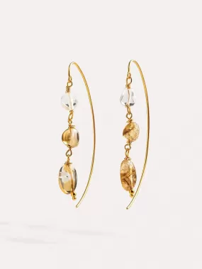 Liz Gold Citrine Hoop Earrings