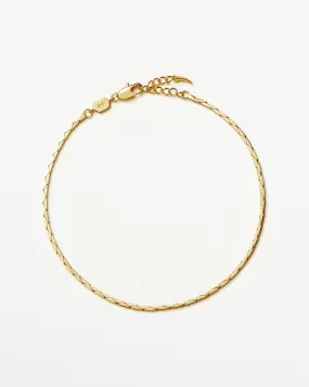 Lucy Williams Cobra Snake Chain Anklet |18ct Gold Plated