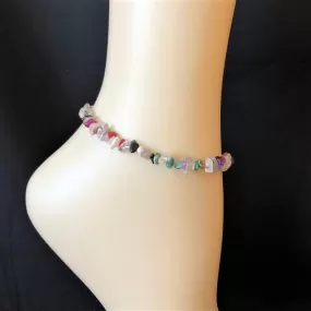 Multi Colored Natural Stone Anklet