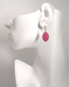 Red Jade Single Gem Drop  Earrings