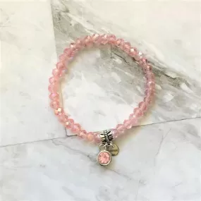 Rose Pink Crystal Stretch Bracelet