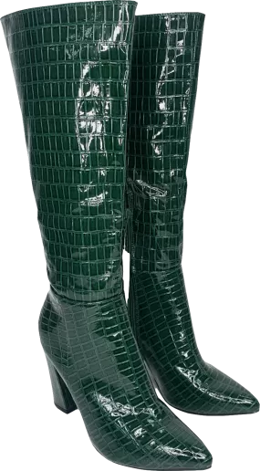 she & in Green Shiny Heeled Boots UK 5 EU 38 👠