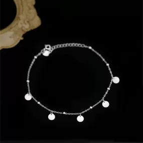 Silver Sterling Geometric Minimalist Anklet For Women