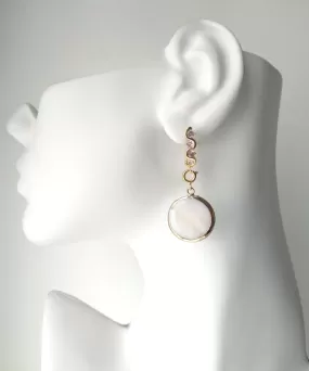 Spiral Arm Earrings with Mother of Pearl Dangles