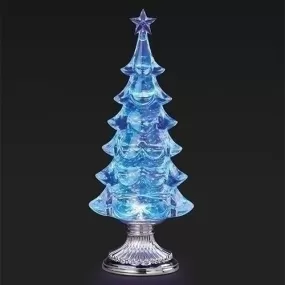 Swirling Snowfall Tree Snow Globe - Mesmerizing Winter Elegance with USB and Battery Power