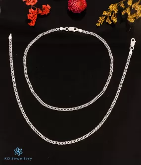 The Linked Chain Silver Anklets