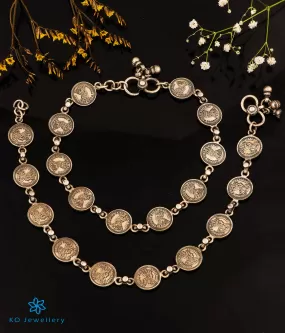 The Pana Antique Coin Silver  Anklets