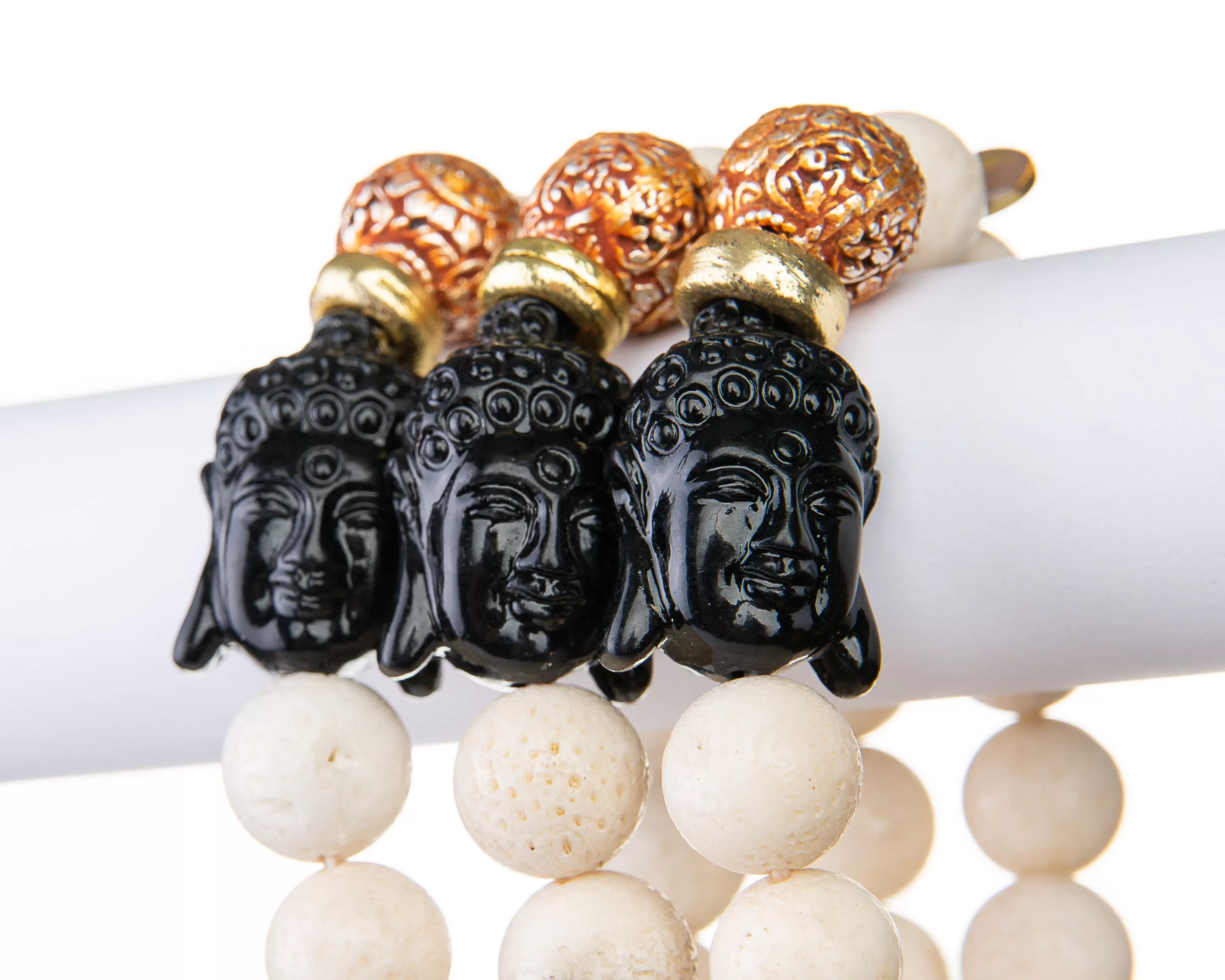 The Peace Bracelet (White Lava Buddha Bracelet)