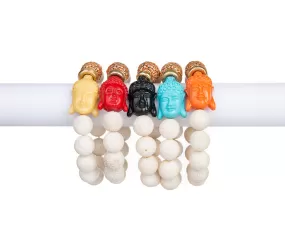 The Peace Bracelet (White Lava Buddha Bracelet)