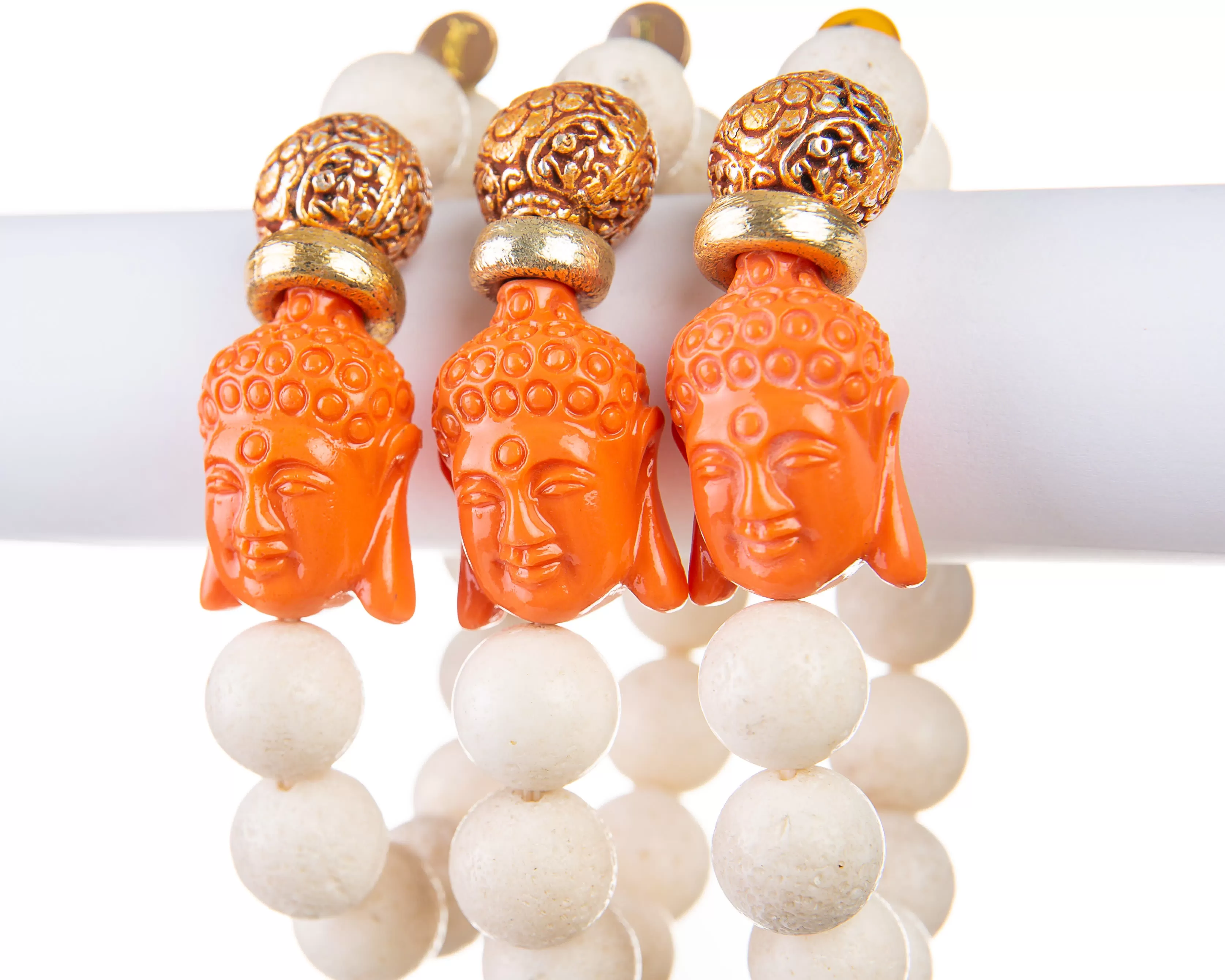 The Peace Bracelet (White Lava Buddha Bracelet)