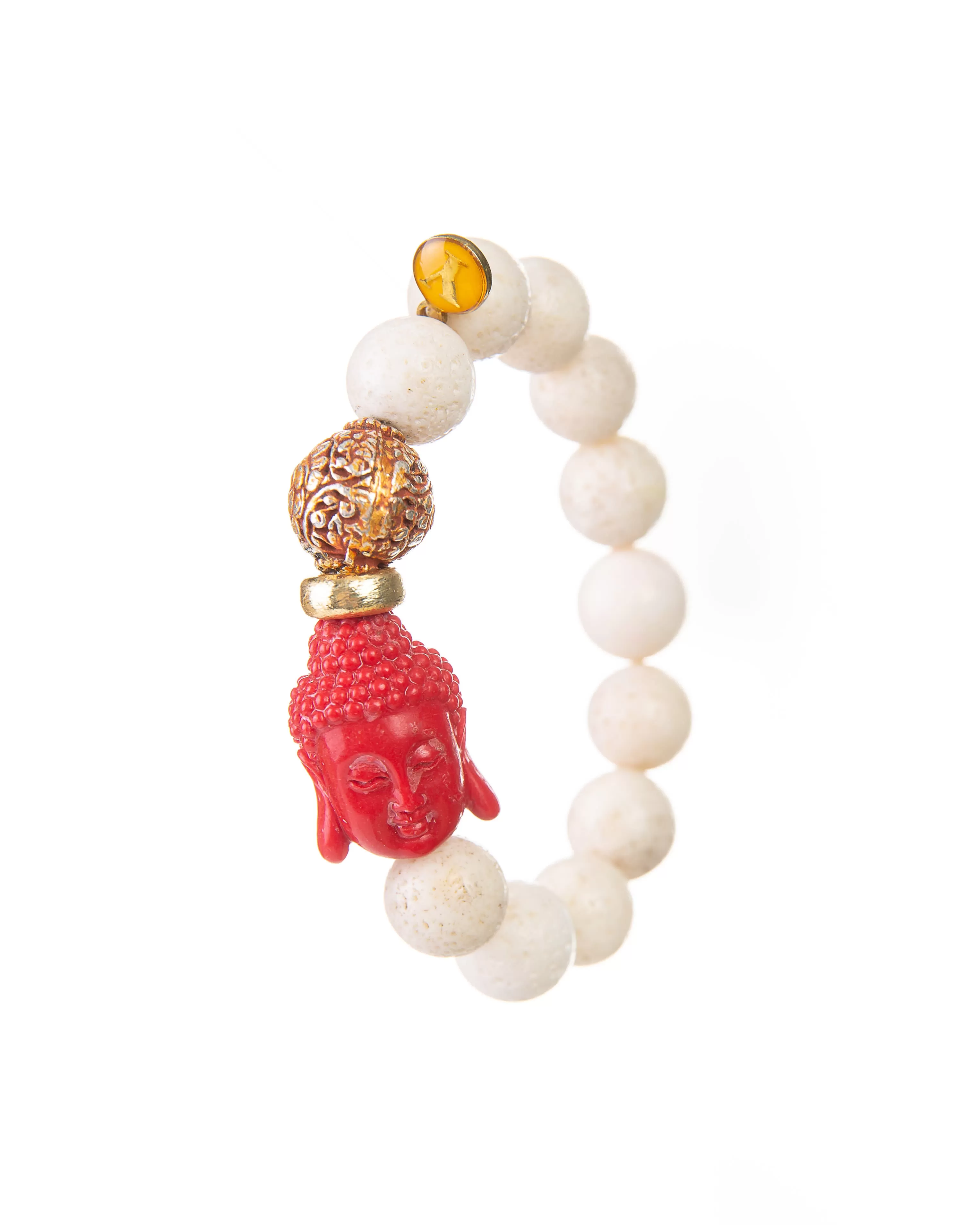 The Peace Bracelet (White Lava Buddha Bracelet)