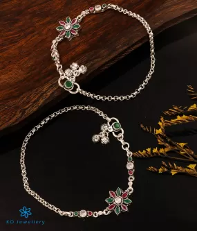 The Valli Silver Gemstone Anklets