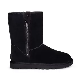 UGG Classic Short Bailey Zip Black Boots - Women's