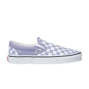 VANS Colour Theory Purple Heather Checkerboard Classic Slip-On Youth Shoe