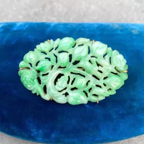 Vintage Carved Jade Pin