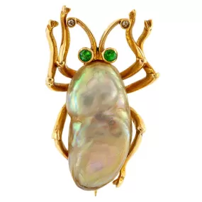 Vintage Pearl Insect Pin